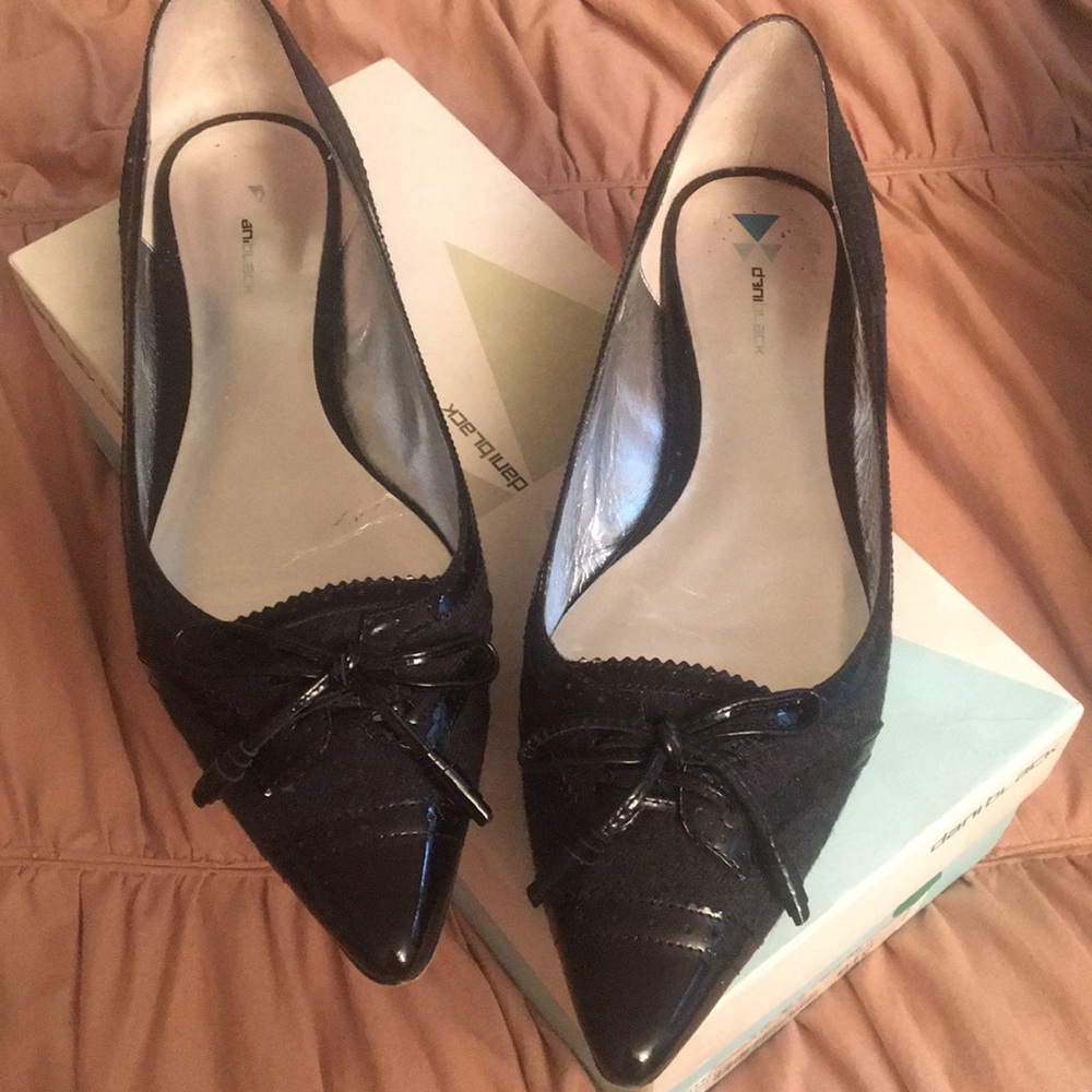 Designer patten leather & wool flats